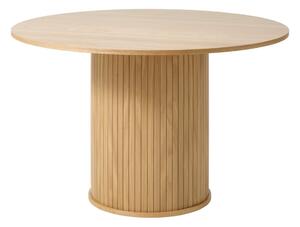 Masă de dining rotundă cu aspect de lemn de stejar ø 120 cm Nola – Unique Furniture