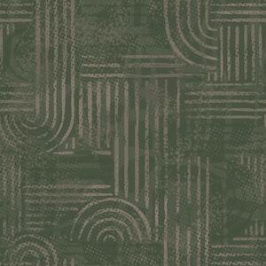 Tapet Model geometric cu arcuri într-o paletă de culori verzi, Tapet abstract, a00697 : Uwalls.ro