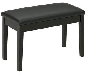 HOMCOM Bancă pentru Pian cu Spațiu de Depozitare, Bancă pentru Pian din Lemn și Piele Ecologică PU, 75x35x49 cm, Negru | Aosom Romania