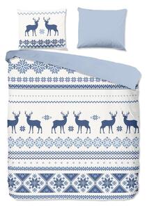 Lenjerie de pat din flanelă cu model de Crăciun Good Morning Nordic, 140 x 200 cm