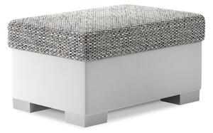 Taburet alb-gri RELTO cu spatiu de depozitare 85x55 cm