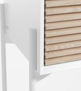 Comodă cu uși din lemn de frasin Kave Home Marielle, lățime 107 cm, alb