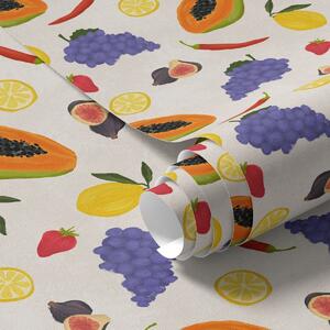 Tapet Papaya, struguri și lămâi — un mix de fructe viu colorat, Tapet Mâncare și băuturi, a00803 : Uwalls.ro
