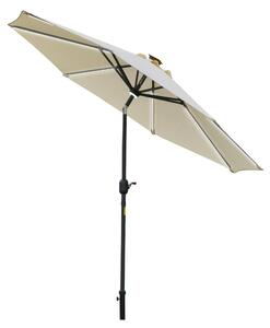 ​​Outsunny umbrela de gradina cu leduri, Φ266x245cm, crem | Aosom Ro