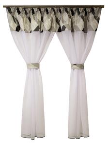 Perdea Velaria in lucios alb cu tafta gri, 230x165 cm