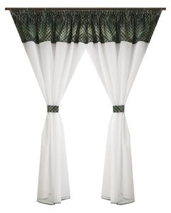 Perdea Velaria in alb si tafta verde, 270x170 cm