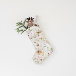 Decorațiune ciorap de Crăciun din material textil Christmas Print – Linen Tales