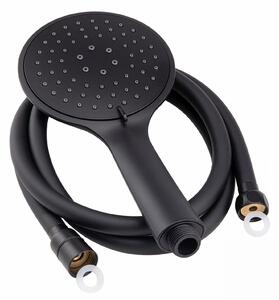 Erga Wemi, duș manual cu 3 funcții și furtun de 150 cm, 12,5 × 14 cm, negru mat, ERG-YKA-BP.WEMI-BLK