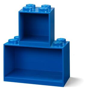 Set 2 rafturi de perete pentru copii LEGO® Brick, albastru