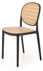 Scaun de grădină Karter (negru + natural). 1092586