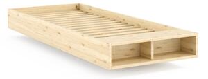 Pat în culoare naturală din lemn de pin fără tăblie cu somieră 90x200 cm Merge – Karup