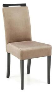 Scaun CLARION 2, bej/negru, stofa catifelata/lemn, 42x58x97 cm