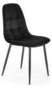 Scaun tapitat K417, negru, stofa catifelata, 44x56x87 cm