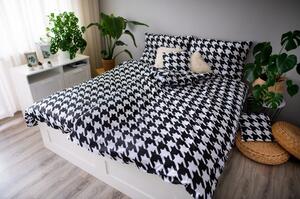 Lenjerie de pat din bumbac pentru pat de o persoană Cotton House Dita, 140 x 200 cm, alb - negru