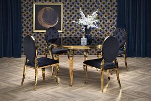 Masă de sufragerie Regino 2 (negru + auriu) (pentru 4 persoane). 1092406