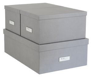 Set 3 cutii de depozitare Bigso Storage Box of Sweden Inge, gri