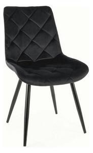 Scaun RALPH, negru, stofa catifelata/metal, 51x42x88 cm