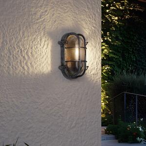 Lampă de perete de exterior argintie ovală IP44 - Noutica