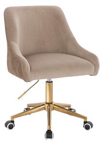 HR920K Scaun Latte din Catifea cu Bază Aurie