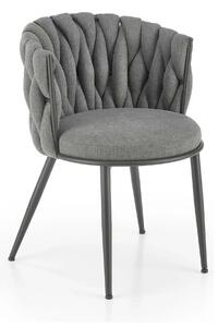 Scaun dining modern K516, gri/negru, stofa/otel, 57x60x79 cm
