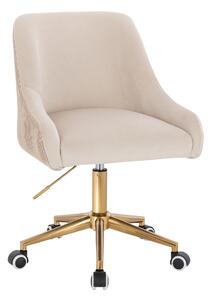 HR920K Scaun Crem din Catifea cu Bază Aurie