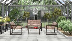 Mobilier de grădină Shadx (Negru + cappuccino). 1049551