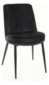 Scaun KAYLA, negru, stofa catifelata/metal, 49x46x84 cm