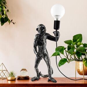 Singe lampă de masă, negru, poliester, înălțime 46 cm, figurină maimuță