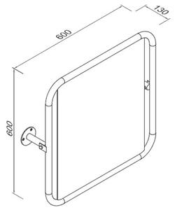Faneco oglindă 60x60 cm alb S25LUSWB