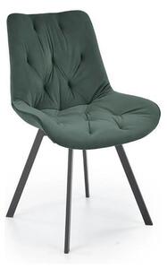 Scaun pivotant K519, verde inchis, stofa catifelata/metal, 54x63x86 cm