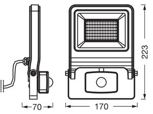 Osram - Proiector LED ENDURA cu senzor, 50W, 230V, 3000K, IP44