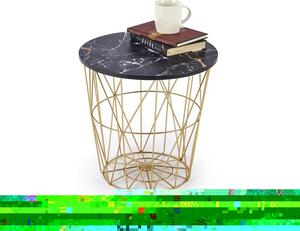 Masă de cafea Halley (Marmură neagră + Auriu). 1049502