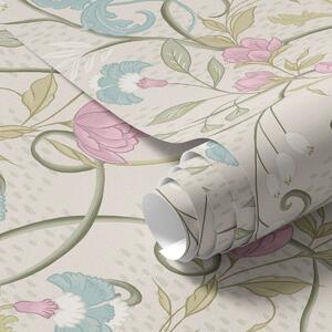 Tapet Model floral elegant cu flori roz și albastre, Tapet flori, a00730 : Uwalls.ro