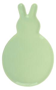 Platou decorativ, în formă de iepuraș, culoarea verde, 29.5 cm
