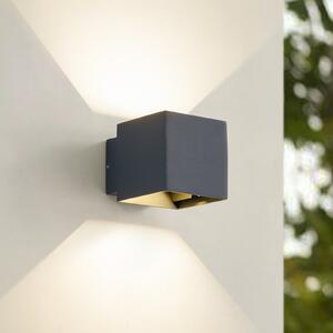 Lindby LED lampă de perete pentru exterior Esani, antracit, sus/jos, IP54, Negru, Aluminiu, Modern