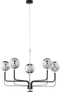 Jupiter 1888 - Lustru suspendat pe cablu ERIS, 5xG9/14W/230V, crom mat/negru/gri fumuriu