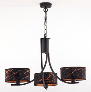 Jupiter 2106 - Lustră cu lanț ARTHUR, 3xE27/15W/230V, negru/portocaliu, decor marmură