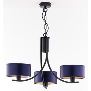 Jupiter 2099 - Lustră pe lanț ARTHUR 3xE27/15W/230V albastru/negru
