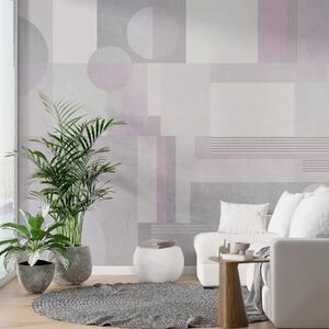 Tapet geometrie abstractă în tonuri de gri și lavandă, Fototapet Geometrie, w04635v1 : Uwalls.ro