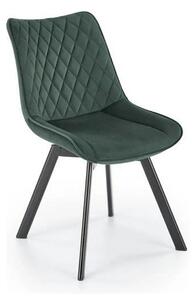 Scaun tapitat K520, verde/negru, stofa catifelata, 45x63x80 cm