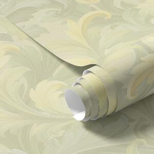 Tapet Volute baroce cu frunze de acant în nuanțe delicate, Tapet flori, a00714 : Uwalls.ro