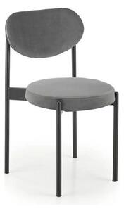 Scaun tapitat K509, gri, stofa catifelata, 42x48x80 cm