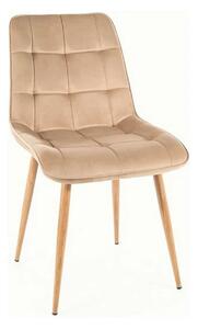 Scaun CHIC D, bej deschis - Bluvel 28, stofa catifelata/metal, 50x58x8