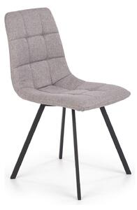 Scaun tapitat K402, gri/negru, stofa clasica/metal, 45x55x86 cm