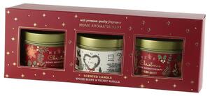 Set de lumânări de Crăciun Merry Christmas Spicedberry/Velvet vanilla, 3 buc