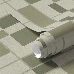 Tapet Model geometric în nuanțe de verde, Tapet abstract, a00769 : Uwalls.ro