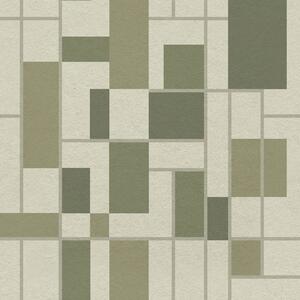 Tapet Model geometric în nuanțe de verde, Tapet abstract, a00769 : Uwalls.ro
