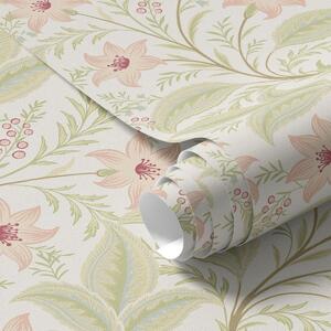 Tapet Flori și frunze delicate în tonuri pastelate, Tapet flori, a00771 : Uwalls.ro