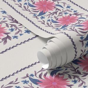 Tapet Dungi florale verticale în tonuri de roz-violet, Tapet flori, a00810 : Uwalls.ro