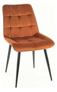Scaun CHIC, caramiziu/negru, stofa catifelata/metal, 50x58x88 cm